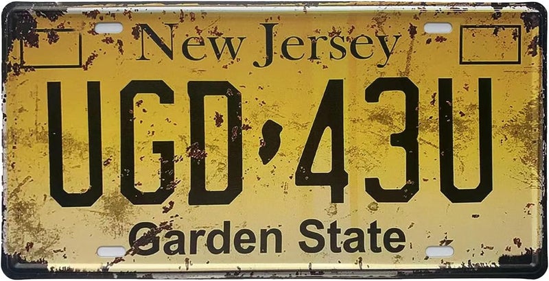 ROOKOPR New Jersey License Plate Aluminum Novelty Car Decor License Plates 12"x6" Front of Car Decorative Retro Rusty License Plate for Men Women Car-30 - Image 4